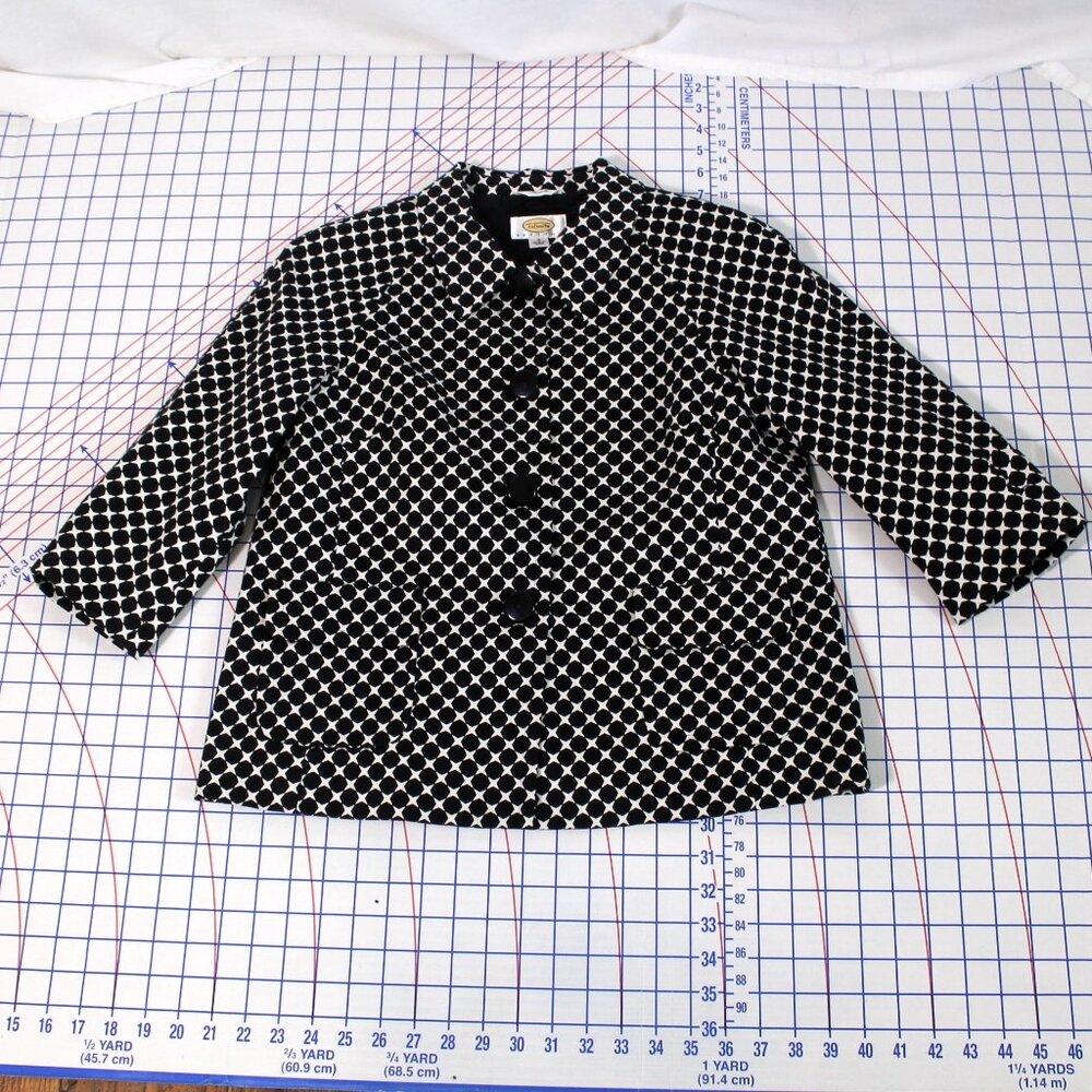Talbots Retro Swing Blazer 60s Vibe 3/4 Sleeves Cotton Blend Size 4P - Picture 5 of 13